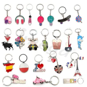 Manufacturers Cheap Metal Custom Hard Enamel Keyring 2d 3d Key Chain Keychain