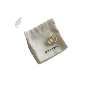 Bolsa de Algodón Biodegradable con Cordón, Bolsa de Muselina Natural para Guardar Bolsos - Product Image 1