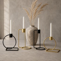 Porte-bougie moderne irrégulier, décoration géométrique en métal pour table à manger