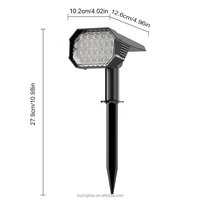 Projecteur solaire de jardin étanche IP65 noir, éclairage paysager extérieur, projecteur LED solaire pour arbres