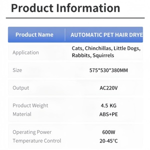 Secadora Ecológica <span class=keywords><strong>para</strong></span> Mascotas de 55L <span class=keywords><strong>para</strong></span> Gatos - Máquina de Aseo Automática de Bajo Ruido, <span class=keywords><strong>Productos</strong></span> de Baño <span class=keywords><strong>para</strong></span> Todas <span class=keywords><strong>las</strong></span> Estaciones en Interiores - Product Image 4