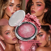 Palette de fard à joues crème personnalisable avec logo, waterproof, végane, sans produits chimiques, écran solaire, teinte rose clair pour les joues, maquillage visage sous marque privée