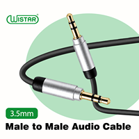 Câble audio coaxial Wistar 3,5 mm plaqué or 24 carats, câble d'extension stéréo pour microphone et écouteurs, connecteur mâle-mâle
