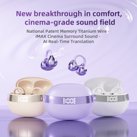 Écouteurs Bluetooth à clip d'oreille pour fille, étanches 52 heures, contrôle tactile, suppression du bruit, vente en gros fabricant, couleur argent
