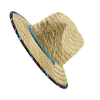 Chapeau de soleil en paille pour la pêche, le surf et la plage, avec logo personnalisé et impression sur le dessous, protection solaire, vente en gros 2026