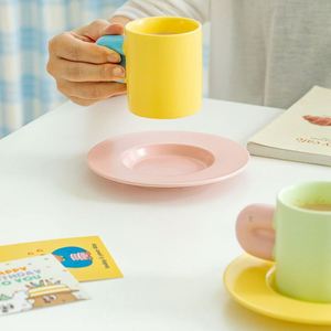 Tazas y Platos de Cerámica para Café con Contraste de Color, 200 ml, Venta al Por Mayor Personalizada - Product Image 2