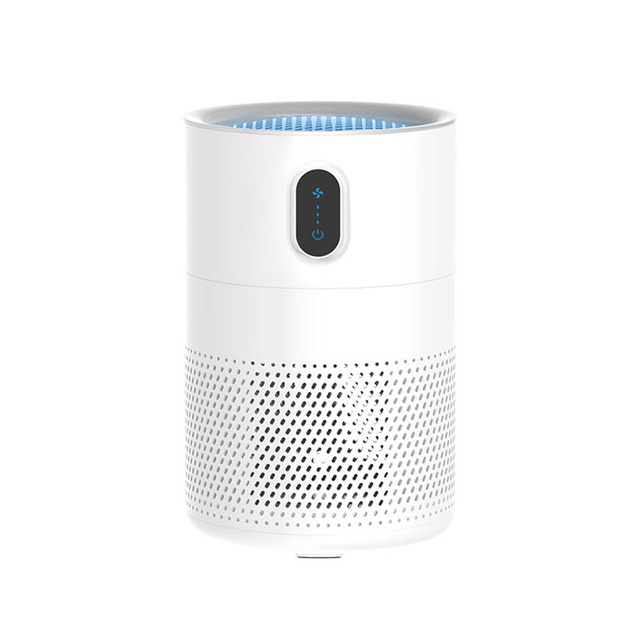 Portable Electric Air Purifier with HEPA & Activated Carbon Filters Plastic Material Desktop Use