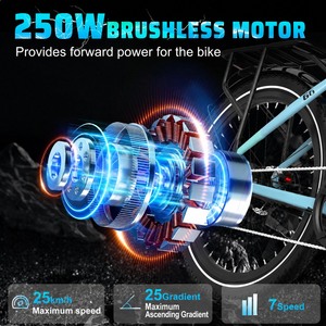 Vélo de ville robuste avec cadre en alliage d'aluminium 700C, frein à disque mécanique 7 vitesses, modèle <span class=keywords><strong>VINKA</strong></span> E20, moteur sans balais 36V 250W, assistance au pédalage - Product Image 4