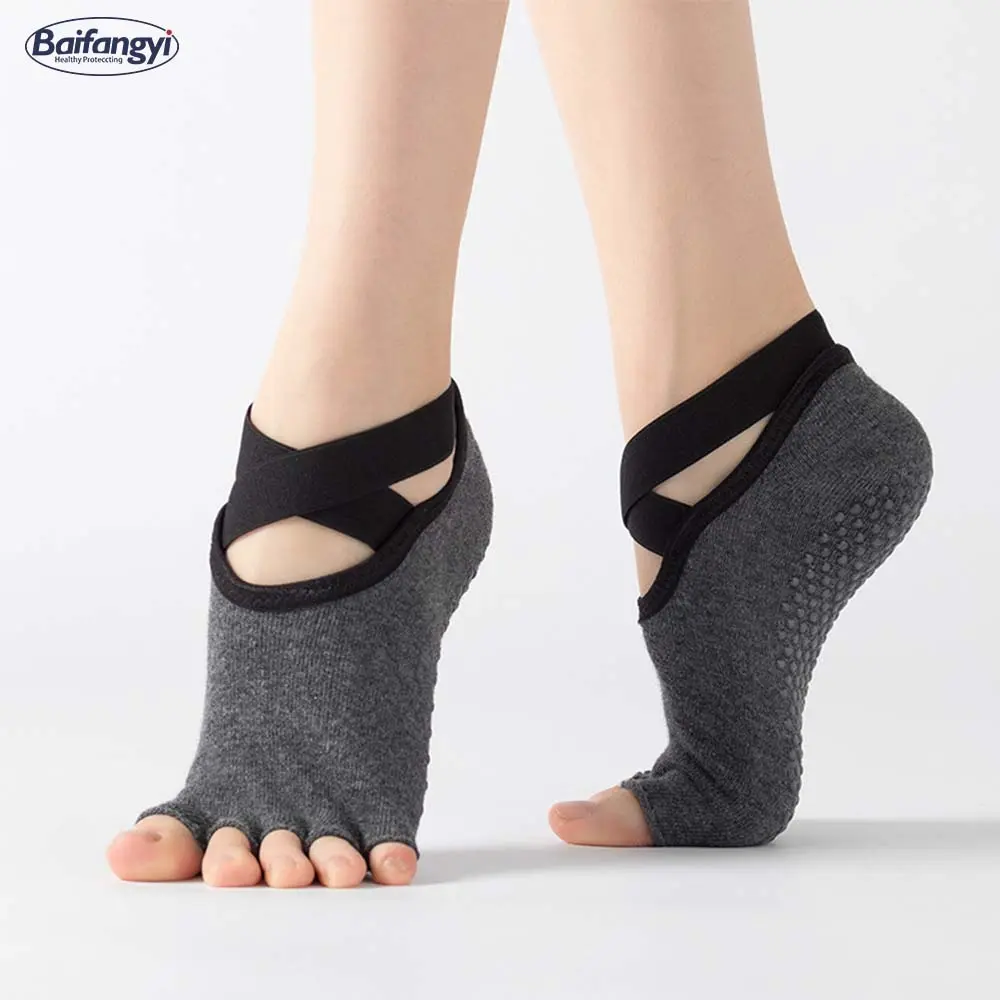 Non-slip Grips Yoga Socks For Women Dance Anti Slip Grip Cotton Yoga Socks