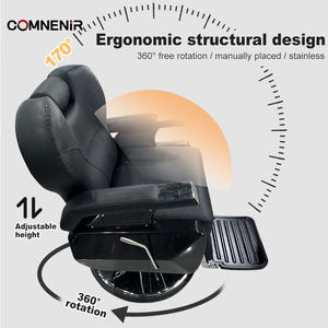 High-End Modern berber koltuğu kuaför fabrika doğrudan Metal kesme sandalye ile basit dönen tasarım atölyesi berber dükkanı - Product Image 5