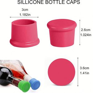 Silicone <b>Wine</b> Bottle Cap, Round Silicone Bottle Cap <b>Stopper</b>, Glass Bottle Plug - Product Image 2