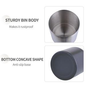 Mini <span class=keywords><strong>poubelle</strong></span> gain de place pour table - Modèle de bureau en acier inoxydable de 1,5 L avec <span class=keywords><strong>couvercle</strong></span> à bascule pratique - Product Image 6