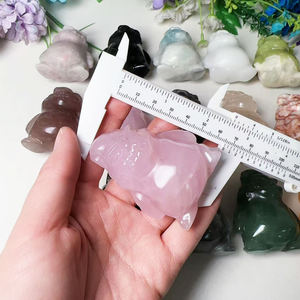 Wholesale 65mm Natural Hand Carved Mix Quartz Crystal Healing Stone Animal Craft Crystals Cartoon <strong>Figure</strong> for Decoration - Product Image 3