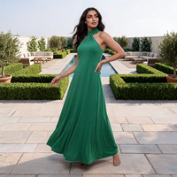 Nouvelle Robe de Soirée Tendance 2026 à Faible MOQ, Robe d'Été Unie Sans Manches pour Femme en Polyester/Coton, Lavable Naturellement