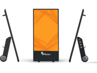 Écran extérieur mobile de signalisation numérique alimenté par batterie portable de 43 pouces Kiosque de moniteur publicitaire LCD mobile étanche