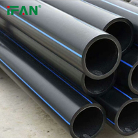 Tuyau d'eau en plastique PE100 PP PE HDPE IFAN, couleurs noir et bleu, PN5 - PN16, vente chaude d'usine à prix bas