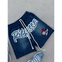 Nouveau Short en Coton Délavé Personnalisé Grande Taille Tendance Décontracté Luxe Été Vente Chaude