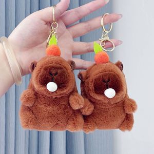 Porte-clés pendentif sac en peluche Kapibala, forme 3D, doux, rembourré en coton PP, animal de dessin animé avec fonction bulle - Product Image 2