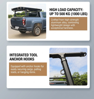 Support de marchepieds en aluminium réglable en hauteur et en largeur, installation sans perçage, fixation par pince, résistant à la rouille, durable, pour benne de camion, personnalisable