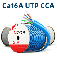 Câble Ethernet LAN intérieur INZOR 580C Cat 6A UTP CCA 23AWG, paire torsadée, POE, CCTV, Gigabit, caméra IP, câble réseau CAT6