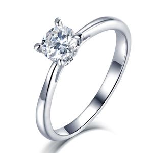 Fiera Prezzo Moissanite Anello Dei Monili 18K Oro Placcato In <span class=keywords><strong>Argento</strong></span> Sterling Anello di Moissanite Solitaire - Product Image 1