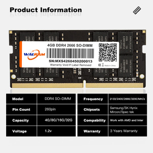 วอลแรม 8GB DDR4 2666MHZ 3200MHz SODIMM แล็ปท็อป RAM หน่วยความจำโน้ตบุ๊คโมดูลอัพเกรด 1.2V PC4-25600 - Product Image 6