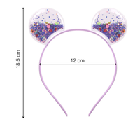 Serre-têtes mignons et colorés à paillettes pour filles, accessoires de cheveux de princesse, bandeaux transparents à effet sable mouvant avec oreilles de chat et nœuds