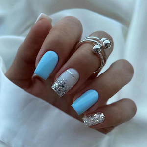 Uñas Postizas Reutilizables de Diseño, Uñas Artificiales de Lujo en Oferta, Uñas Acrílicas <span class=keywords><strong>Cortas</strong></span> Personalizadas con Pegamento para Mujer - Product Image 6