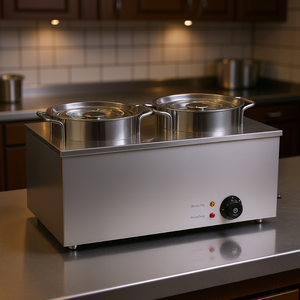 Calentador de Sopa Comercial Eléctrico de 2x6.34Qt, Equipo para Calentar y Mantener Alimentos para Restaurantes y Cocinas - Product Image 2
