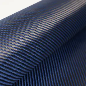 Tela de fibra de carbono Kevlar, 3k, 240gsm, azul y negro
