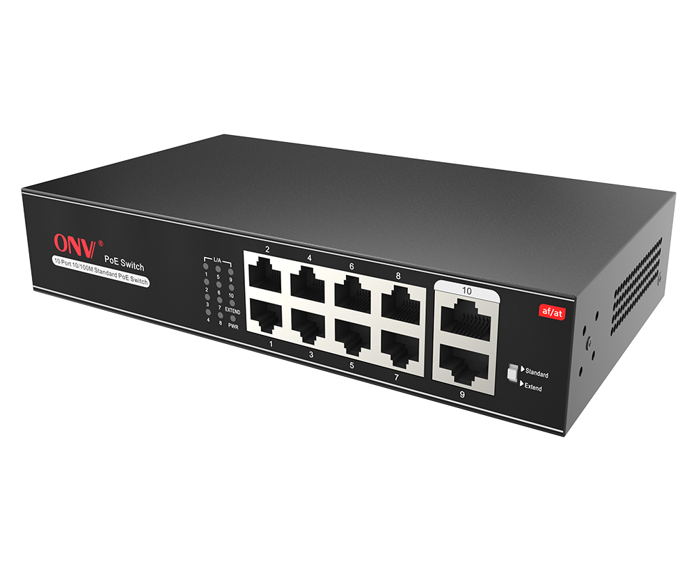 ONV 10-Port 10/100M AI Poe Switch - Power over Ethernet