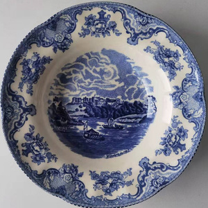 Assiette à dessert en céramique de la série Blue Castle européenne classique de bonne qualité - Product Image 5