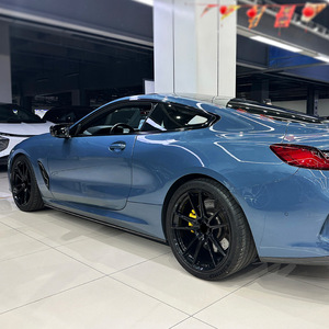 Amp Z Side Skirt <b>Kit</b> For Bmw 8 Series Coupe G14 G15 M Sport 2019+ Carbon Fiber Texture Piano Black <b>Polished</b> Finish - Product Image 1