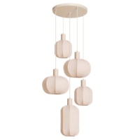 Lustre suspendu en tissu de lin de style japonais, fabrication Zhongshan, minimaliste Wabi Sabi, pour salon, villa