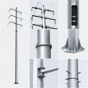 Poste <span class=keywords><strong>de</strong></span> Acero Tubular Galvanizado en Caliente <span class=keywords><strong>de</strong></span> Alta Calidad <span class=keywords><strong>de</strong></span> 33kV 132kV <span class=keywords><strong>para</strong></span> Sistema <span class=keywords><strong>de</strong></span> Líneas <span class=keywords><strong>de</strong></span> Transmisión y Red Eléctrica - Product Image 5