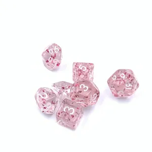 2022 New custom hot sales pink glitter dnd dice acrylic dice set games dice tray