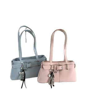 <span class=keywords><strong>Sac</strong></span> pour femme minimaliste et tendance, style doux, à bandoulière, en toile, avec fermeture éclair, doublure en polyester, détails de ceinture, collection printemps - Product Image 1