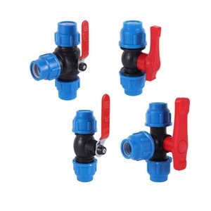 Raccord en T en MDPE de 25 mm pour vanne à boisseau sphérique à 3 voies – Vanne d'arrêt en plastique en forme de T - Product Image 1
