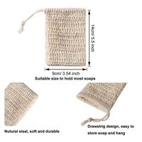 Porte-savon en maille de coton écologique, sac à savon en filet avec cordon de serrage, sac à savon pour la douche avec perle en bois