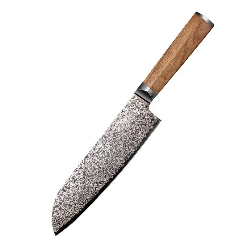 Hot Carbon Steel Kitchen Knife 73 Layers Japan Knife Damascus 10Cr15CoMoV Santoku Knife