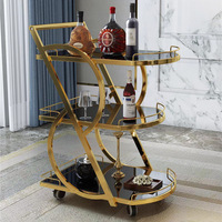 Chariot de restaurant en métal pour fournitures d'hôtel et de restaurant pour magasin 4S KTV Bar Cake Tea Snack Beverage Service & Delivery