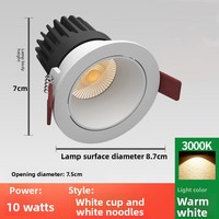 Spot encastré LED moderne de haute qualité 5W, dimmable, anti-éblouissement, super lumineux, 30 degrés, CRI90, DALI COB, pour plafond de maison