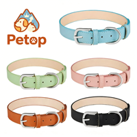 Collier pour chien et chat réglable, durable et doux, anti-perte, couleur unie avec fermeture à boucle pour toutes les saisons, en fibre et PU