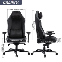 Chaise de jeu de grande taille haut de gamme de la marque Dowinx, chaise d'ordinateur, chaise de course de jeu, avec bascule et appui-tête magnétique
