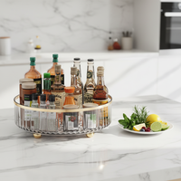 Étagère de rangement rotative de type debout en plastique de luxe moderne avec flacon à épices transparent pour le rangement des épices de cuisine
