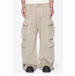 Vente directe d'usine hommes Baggy Cargo pantalons de survêtement couleur foncée froissé respirant hommes Cargo <span class=keywords><strong>pantalon</strong></span> avec poche décoration - Product Image 1