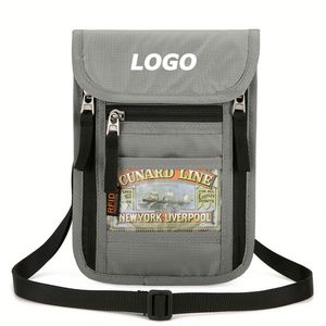 RFID Blocking Travel <b>Passport</b> <b>Wallet</b> Neck Pouch Crossbody ID Holder - Multi-Pocket Organizer for Secure TSA-Friendly Trips - Product Image 1