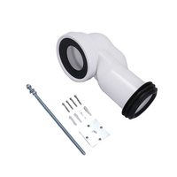 Tuyau de vidange WC mural en plastique PP de type S de 90-105 mm avec connecteur pour cuvette et tige de fixation métallique en option