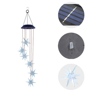 Oem Dll383 Campanella a Vento Solare con Pannello Solare, Lampada LED, Ornamenti da Giardino Sospesi, Luci a Campana a Vento a Forma di Riccio Marino per Esterni - Product Image 3