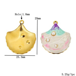 Pendentif en acier inoxydable en forme d'étoile de mer et de coquillage avec perles, couleur dégradée, composants de bijoux DIY pour accessoires de création - Product Image 3